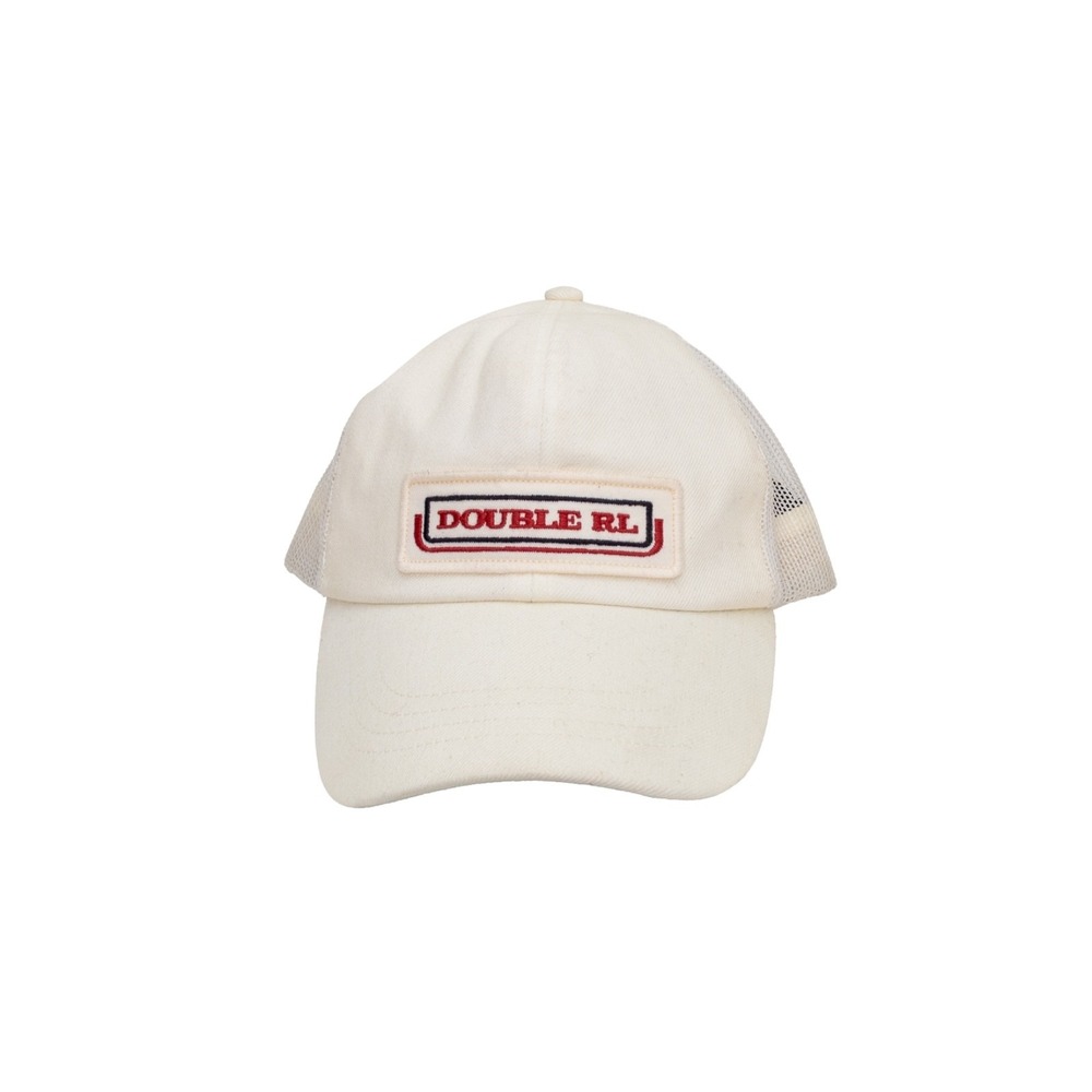 RRL Double RL Mesh Trucker Hat Cream/Off White One Size Snapback Ralph Lauren